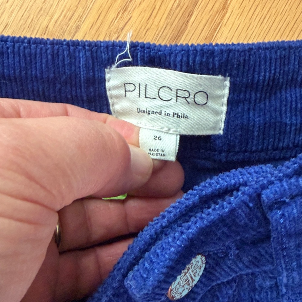 Pilcro Anthropologie royal blue corduroy pants size 26 - Picture 3 of 13